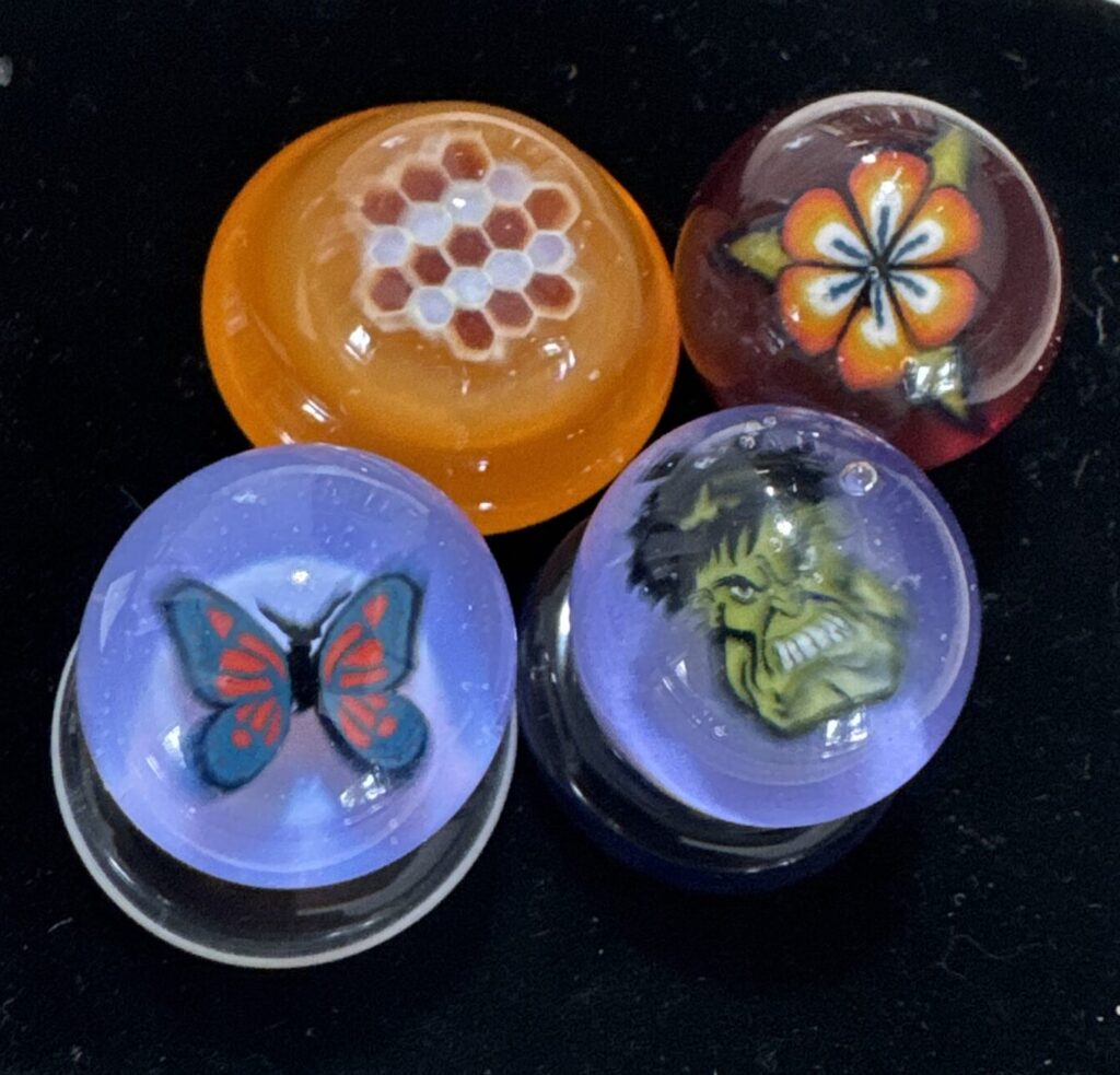 example marbles from glass blowing class