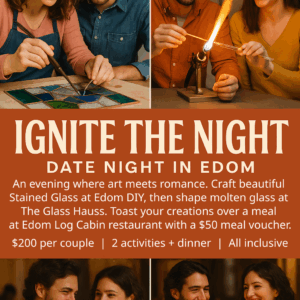Glass blowing and stained glass date nigh in Edom TX