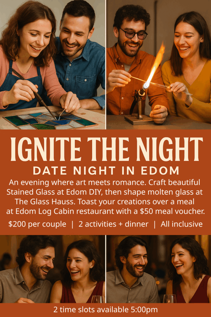 Glass blowing and stained glass date nigh in Edom TX