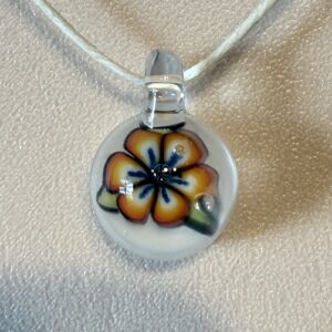 Orange Flower Millie Pendant with White Back