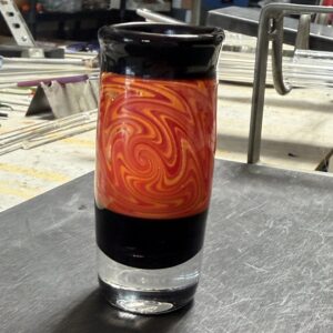 Shot Glass Orange and Black