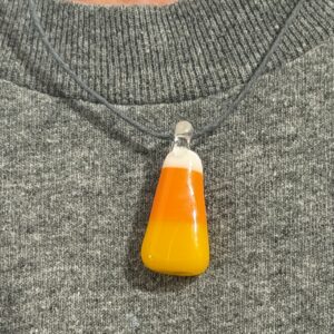 Candy Corn Pendant hand made from Glass
