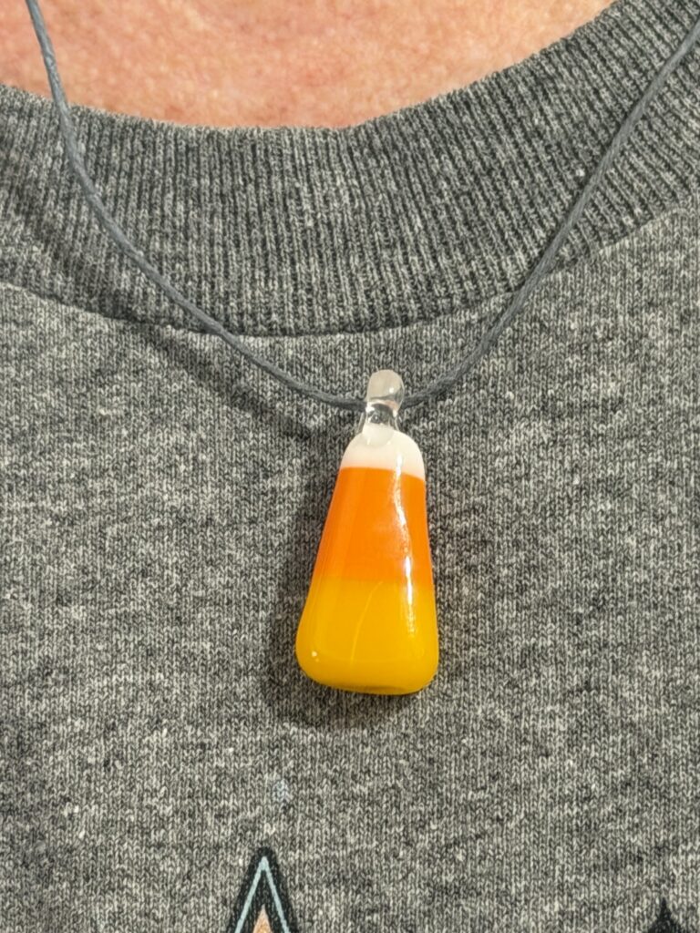 Candy Corn Pendant hand made from Glass