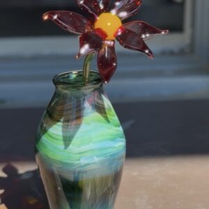 Glass Flower in Mini Pot #1
