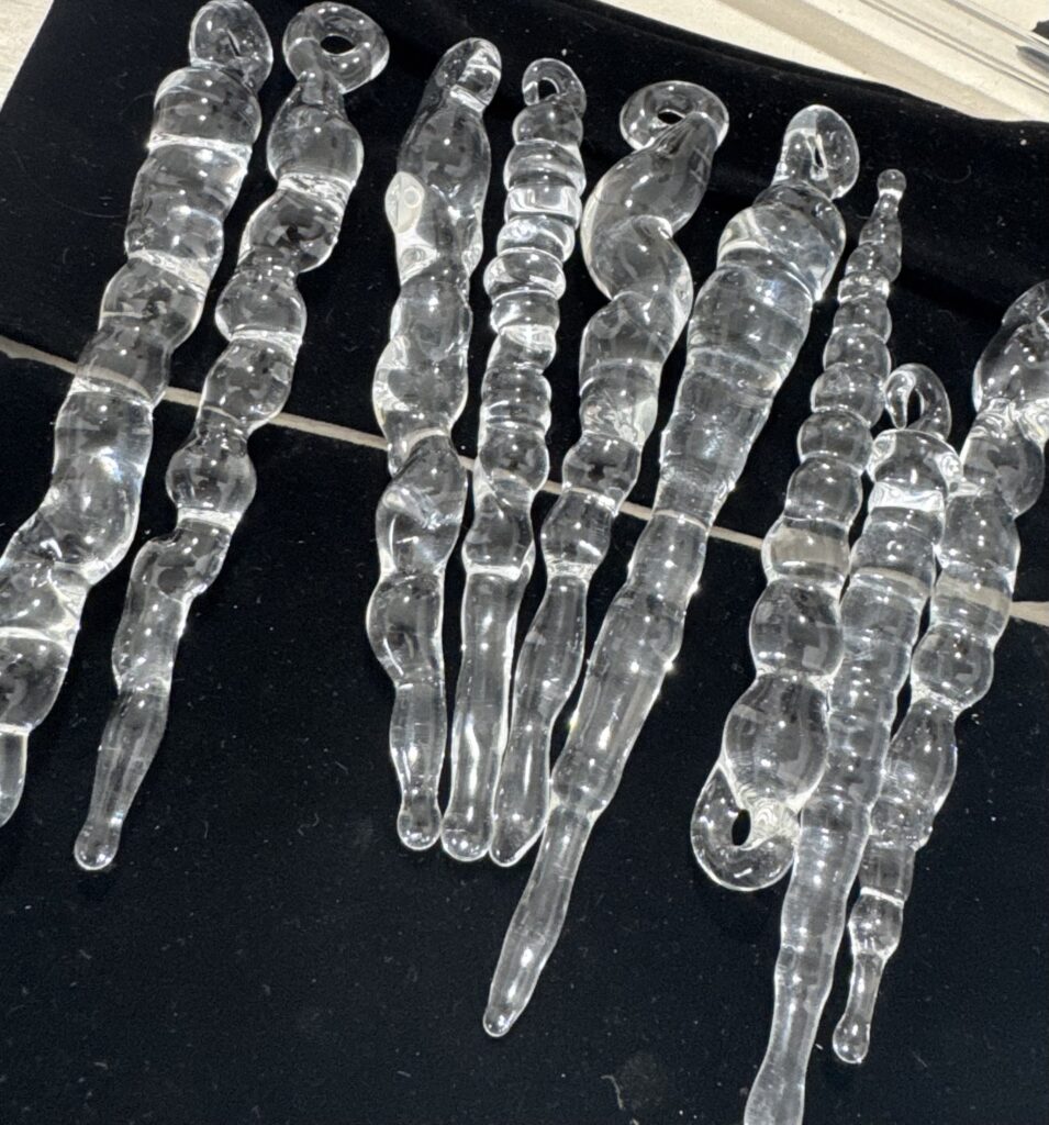 Glass Icicle Christmas Ornaments